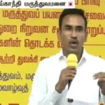 அமைச்சர் அருண்ராஜ் செய்தியாளர்களிடம் பேசுகிறார்