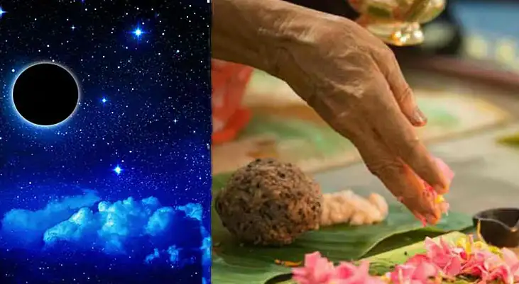 ஆனி அமாவாசை தினத்தில் முன்னோர்களுக்கு தர்ப்பணம் செய்யும் காட்சி