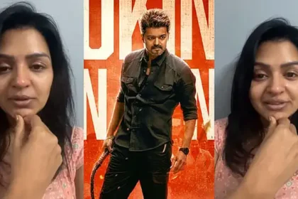 நடிகை ஆனந்தி கண்ணீருடன் வீடியோ வெளியிடும் காட்சி
