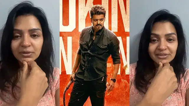 நடிகை ஆனந்தி கண்ணீருடன் வீடியோ வெளியிடும் காட்சி