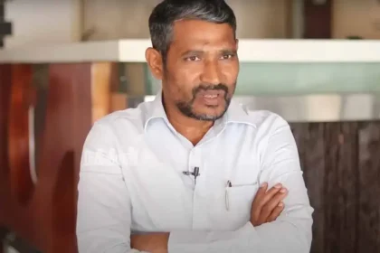 அமைச்சர் வன்னியரசு பேட்டியளிக்கும் காட்சி