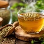 ஓம விதைகள் மற்றும் ஓம நீர் கொண்ட ஒரு கிண்ணம்
