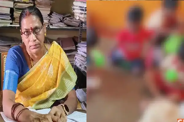 அங்கன்வாடி மையத்தில் முறைகேடு குறித்து செய்தியாளர் கேள்வி எழுப்பும் காட்சி