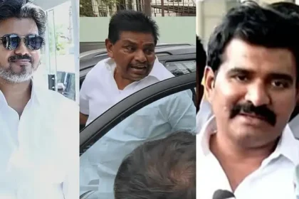 அமைச்சர் சி.டி.ஆர். நிர்மல் குமார் செய்தியாளர்களிடம் பேசுகிறார்