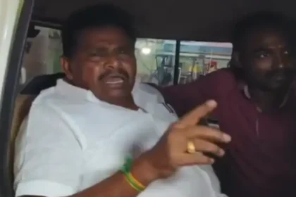 திமுக எம்.எல்.ஏ. அனிதா ராதாகிருஷ்ணன் செய்தியாளர்களை சந்திக்கும் காட்சி