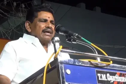 தி.மு.க எம்.எல்.ஏ அனிதா ராதாகிருஷ்ணன் பொதுக்கூட்டத்தில் உரையாற்றுகிறார்