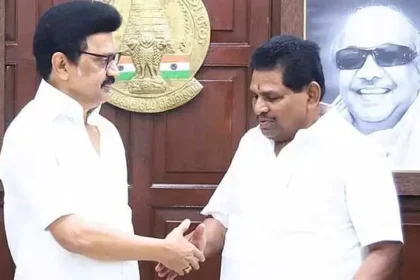 திமுக எம்.எல்.ஏ அனிதா ராதாகிருஷ்ணன் பொதுக்கூட்டத்தில் பேசுகிறார்