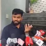 சிஜேபி நிறுவனர் அபிஜித் தீப்கே செய்தியாளர் சந்திப்பில் பேசுகிறார்