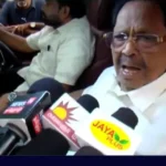 திமுக பொதுச்செயலாளர் துரைமுருகன் செய்தியாளர்களிடம் பேசுகிறார்