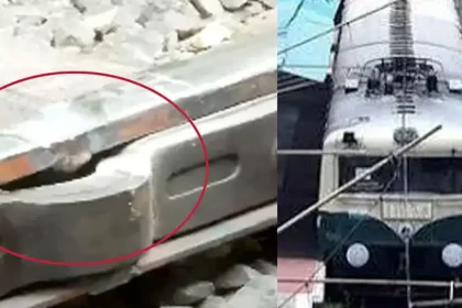 நுங்கம்பாக்கம் ரயில் நிலையம் அருகே சேதமடைந்த தண்டவாளம்