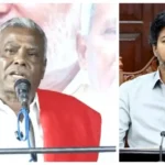 மார்க்சிஸ்ட் கம்யூனிஸ்ட் கட்சி தலைவர் பெ. சண்முகம் பொதுக்கூட்டத்தில் பேசுதல்