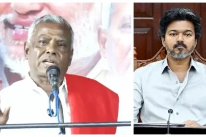 மார்க்சிஸ்ட் கம்யூனிஸ்ட் கட்சி தலைவர் பெ. சண்முகம் பொதுக்கூட்டத்தில் பேசுதல்