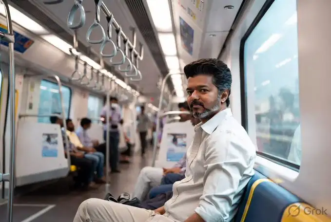 முதலமைச்சர் ஜோசப் விஜய் மெட்ரோ ரயிலில் பயணம்