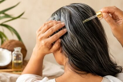 நரை முடி பிரச்சனையை விளக்கும் புகைப்படம்