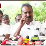 அதிமுக முன்னாள் அமைச்சர் எஸ்.பி.வேலுமணி செய்தியாளர் சந்திப்பில் பேசுகிறார்