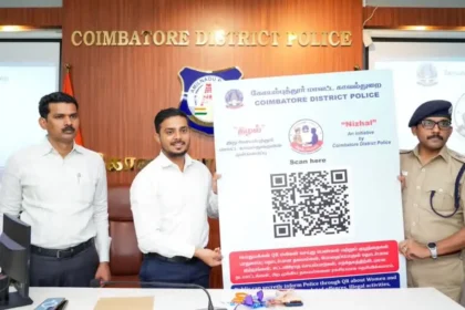 கோவை மாவட்ட ஆட்சியர் பவன்குமார் "நிழல்" QR குறியீடு திட்டத்தைத் தொடங்கி வைக்கிறார்