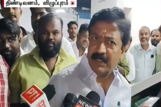 முன்னாள் அமைச்சர் சி.வி.சண்முகம் செய்தியாளர்களிடம் பேசுகிறார்