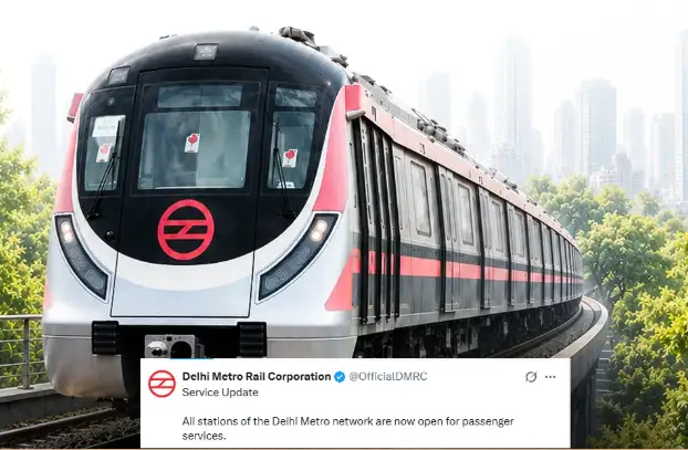 டெல்லி மெட்ரோ ரயில் நிலையங்களில் மக்கள் கூட்டம்