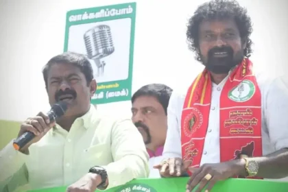நாம் தமிழர் கட்சியின் தலைவர் சீமான் மற்றும் விலகிய இயக்குநர் மு. களஞ்சியம்