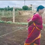 நிலத்தை ஏர்கலப்பையால் உழும் விவசாயி மற்றும் அவரது மனைவி