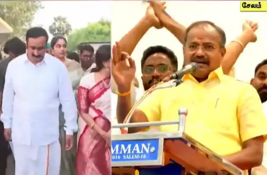 பாமக முன்னாள் எம்.எல்.ஏ அருள் செய்தியாளர்களிடம் பேசுகிறார்