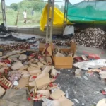 குஜராத் பட்டாசு ஆலையில் வெடிவிபத்து நிகழ்ந்த இடம்