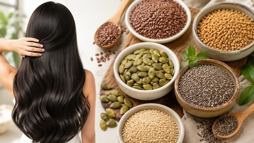 முடி வளர்ச்சிக்கு உதவும் விதைகளின் தொகுப்பு