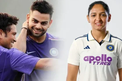 ஹர்மன்பிரீத் கவுர் சர்வதேச டி20 கிரிக்கெட் போட்டியில் விளையாடும் காட்சி