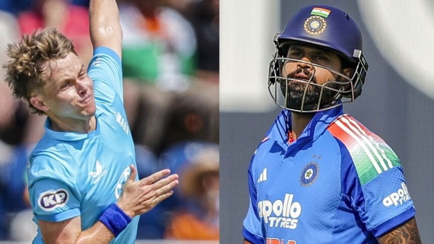 மைதானத்தில் வாக்குவாதத்தில் ஈடுபடும் இந்திய வீரர் ஸ்ரேயாஸ் ஐயர் மற்றும் இங்கிலாந்து வீரர் சாம் கர்ரன்