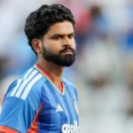 இந்திய அணியின் கேப்டன் ஸ்ரேயாஸ் ஐயர் பேட்டி அளிக்கும் காட்சி
