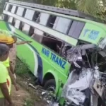 மதுரை அருகே பேருந்து விபத்து நடந்த இடம்