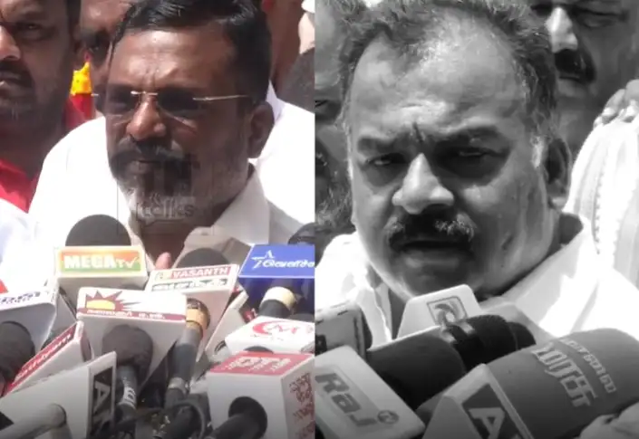 தமிழ்நாடு காங்கிரஸ் கமிட்டி தலைவர் மாணிக்கம் தாகூர் செய்தியாளர்களை சந்திக்கும் காட்சி