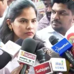 சென்னை மாநகராட்சி மேயர் பிரியா புகார் அளிக்கும் காட்சி