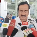 பாமக தலைவர் அன்புமணி ராமதாஸ் செய்தியாளர்களை சந்திக்கும் காட்சி