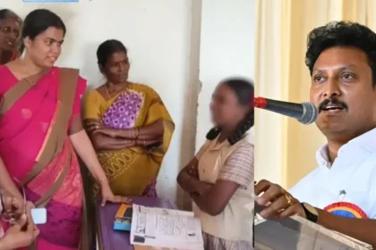 அமைச்சர் கீர்த்தனா விளக்கம் அளிக்கும் காட்சி