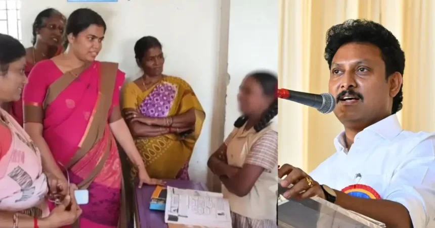 அமைச்சர் கீர்த்தனா விளக்கம் அளிக்கும் காட்சி
