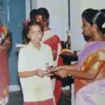 அமைச்சர் கீர்த்தனா தனது பள்ளி கால புகைப்படத்துடன்