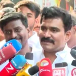 அமைச்சர் நிர்மல் குமார் செய்தியாளர்களிடம் பேசுகிறார்