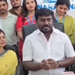 அமைச்சர் ராஜ்மோகன் செய்தியாளர்களை சந்திக்கும் காட்சி