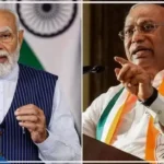 பிரதமர் நரேந்திர மோடி மற்றும் காங்கிரஸ் தலைவர் மல்லிகார்ஜுன கார்கே