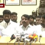 பாஜக மாநிலத் தலைவர் நயினார் நாகேந்திரன் செய்தியாளர்களிடம் பேசுகிறார்