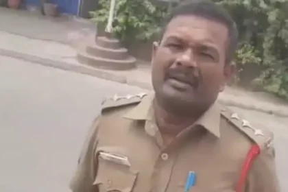 வட இந்திய ஓட்டுநர் போலீசாரை மிரட்டுவது தொடர்பான வீடியோ காட்சி