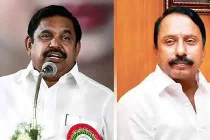 அமைச்சர் செங்கோட்டையன் பேட்டி அளிக்கும் காட்சி