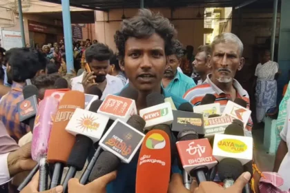 உயிரிழந்த அருணாச்சலத்தின் தம்பி சுடலைமணி செய்தியாளர் சந்திப்பு