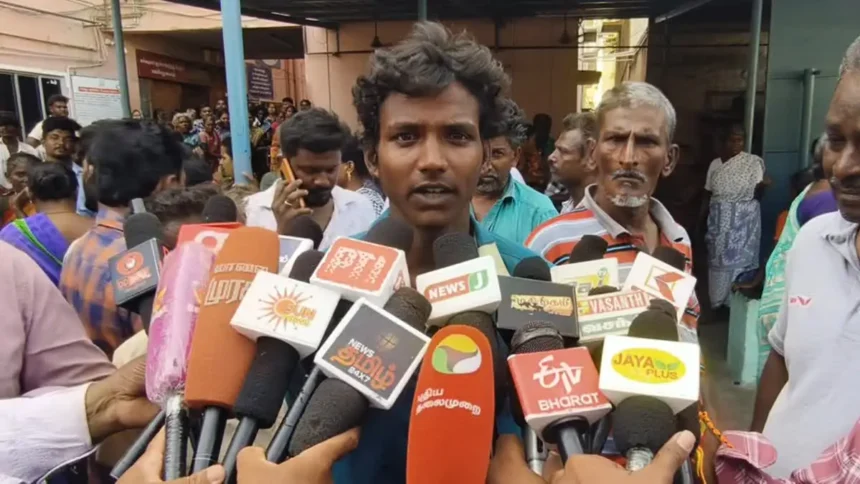 உயிரிழந்த அருணாச்சலத்தின் தம்பி சுடலைமணி செய்தியாளர் சந்திப்பு