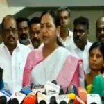 தேமுதிக பொதுச்செயலாளர் பிரேமலதா விஜயகாந்த் செய்தியாளர்களை சந்திக்கும் காட்சி