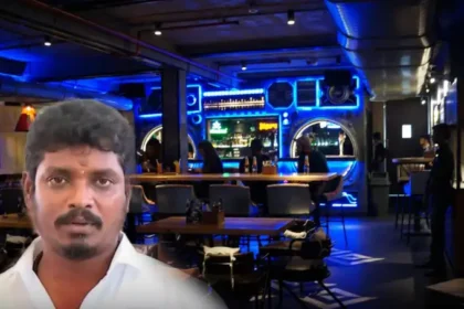 அமைச்சர் விக்னேஷ் செய்தியாளர்களிடம் பேசுகிறார்
