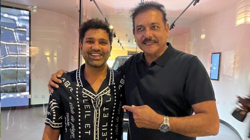 லண்டனில் முன்னாள் பயிற்சியாளர் ரவி சாஸ்திரியுடன் புதிய தோற்றத்தில் ரோஹித் சர்மா
