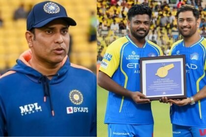வி.வி.எஸ். லக்ஷ்மன் மற்றும் சடகோபன் ரமேஷ் கிரிக்கெட் மைதானத்தில் உரையாடும் காட்சி
