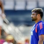 சஞ்சு சாம்சன் பேட்டிங் செய்யும் காட்சி